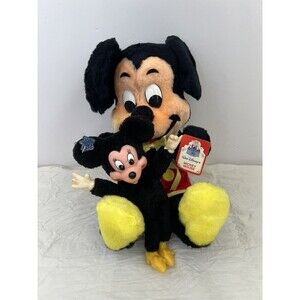 1960s‎ Walt Disney Mickey Mouse & Rubber Face Minnie Stuffed Toys Vintage Plush